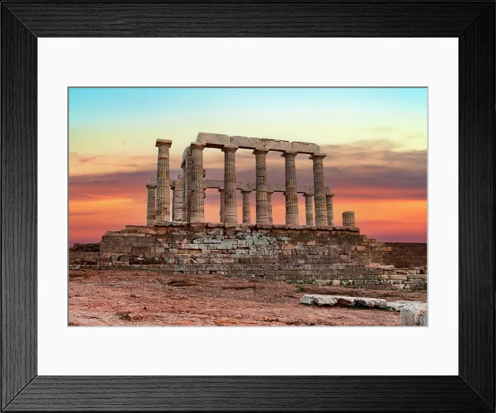 Framed Print : Temple of Poseidon, Cape Sounion, Attica, Greece Framed Print : Temple of Poseidon, Cape Sounion, Attica, Greece