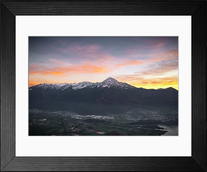 Framed Print : Aerial view of Monte Legnone and Orobie Alps at sunset, lower Valtellina, Sondrio province, Lombardy, Italy Framed Print : Aerial view of Monte Legnone and Orobie Alps at sunset, lower Valtellina, Sondrio province, Lombardy, Italy