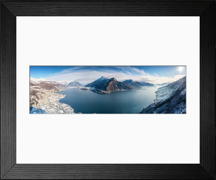 Framed Print : Aerial view of Monte Legnone and the snowy village of Dongo, Lake Como, Lombardy, Italy Framed Print : Aerial view of Monte Legnone and the snowy village of Dongo, Lake Como, Lombardy, Italy