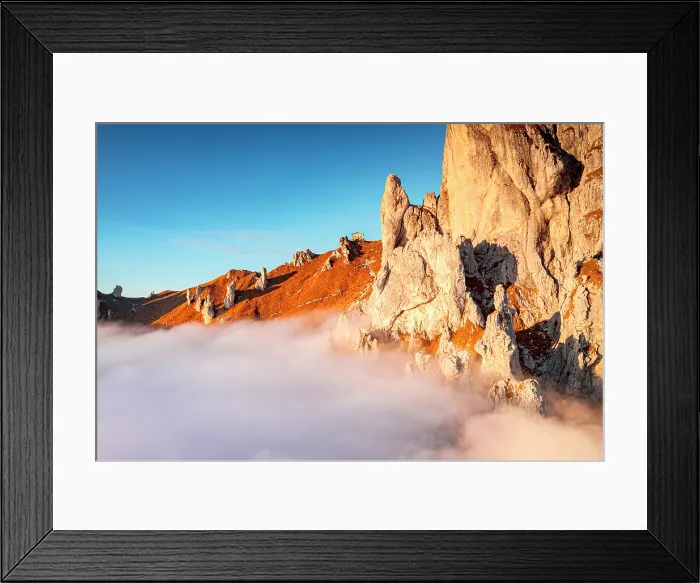 Framed Print : Rifugio Rosalba and Grignetta (Grigna Meridionale) in autumn fog, Lake Como, Lombardy, Italy Framed Print : Rifugio Rosalba and Grignetta (Grigna Meridionale) in autumn fog, Lake Como, Lombardy, Italy