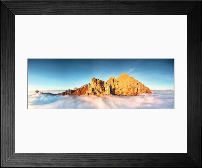Framed Print : Aerial view of Grignetta (Grigna Meridionale) emerging from autumn fog, Lake Como, Lombardy, Italy Framed Print : Aerial view of Grignetta (Grigna Meridionale) emerging from autumn fog, Lake Como, Lombardy, Italy