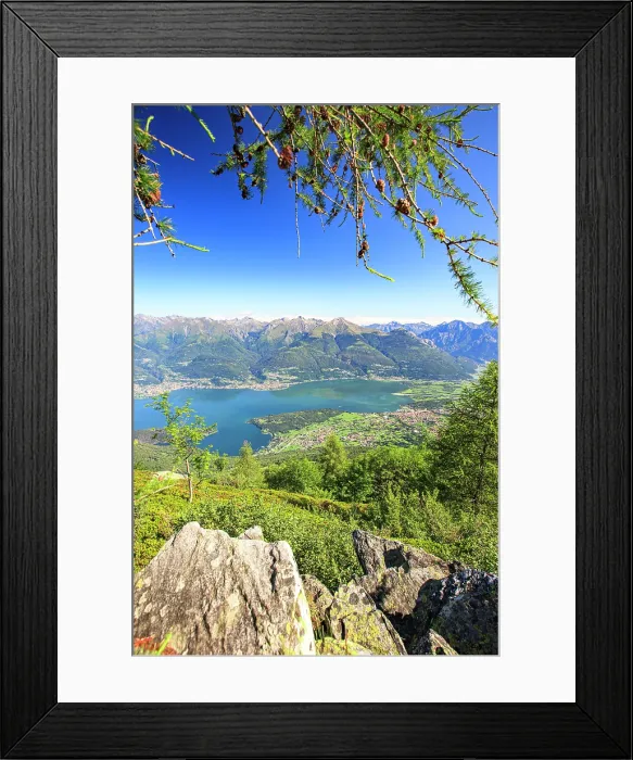 Framed Print : Lake Como and Colico town seen from Monte Legnoncino, Lombardy, Italy Framed Print : Lake Como and Colico town seen from Monte Legnoncino, Lombardy, Italy