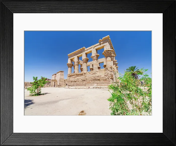 Framed Print : Clear summer sky over the ancient Trajan's Kiosk, Temple of Philae, Aswan, Egypt Framed Print : Clear summer sky over the ancient Trajan's Kiosk, Temple of Philae, Aswan, Egypt