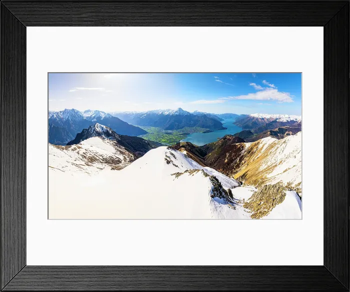 Framed Print : Aerial view of Colico, Monte Legnone and Lower Valtellina on a snowy spring, Lake Como, Lombardy, Italy Framed Print : Aerial view of Colico, Monte Legnone and Lower Valtellina on a snowy spring, Lake Como, Lombardy, Italy