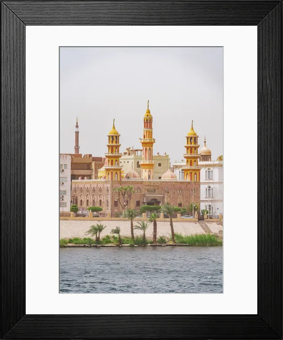 Framed Print : Mosque overlooking the Nile River, Egypt Framed Print : Mosque overlooking the Nile River, Egypt