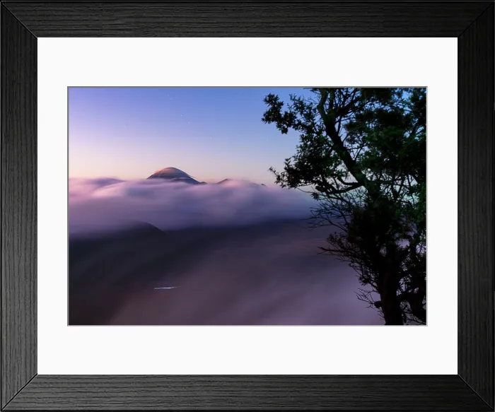 Framed Print : Mount Bromo in fog at night, Bromo Tengger Semeru National Park, East Java, Indonesia Framed Print : Mount Bromo in fog at night, Bromo Tengger Semeru National Park, East Java, Indonesia