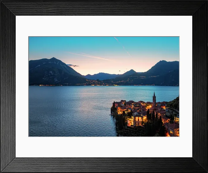 Framed Print : Varenna at dusk, Lake Como, Lecco province, Lombardy, Italy
