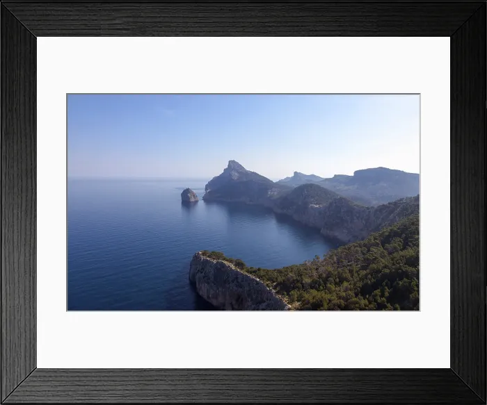 Framed Print : View from the Mirador des Colomer onto the Cap de Formentor and the small island of Colomer, Majorca, Balearic Islands, Spain Framed Print : View from the Mirador des Colomer onto the Cap de Formentor and the small island of Colomer, Majorca, Balearic Islands, Spain