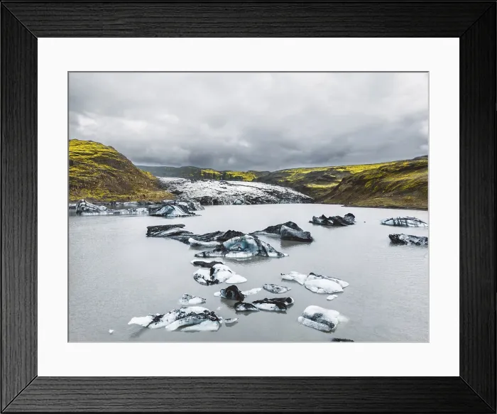 Framed Print : Iceland, Jokulsarlon lagoon, Beautiful cold landscape picture of icelandic glacier lagoon bay