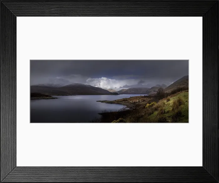 Framed Print : Loch cluanie dramatic landscape in the Scottish highlands
