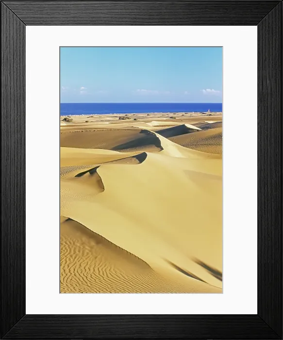 Framed Print : Sand dunes, Maspalomas, Playa del Ingles, Gran Canaria, Canary Islands, Spain