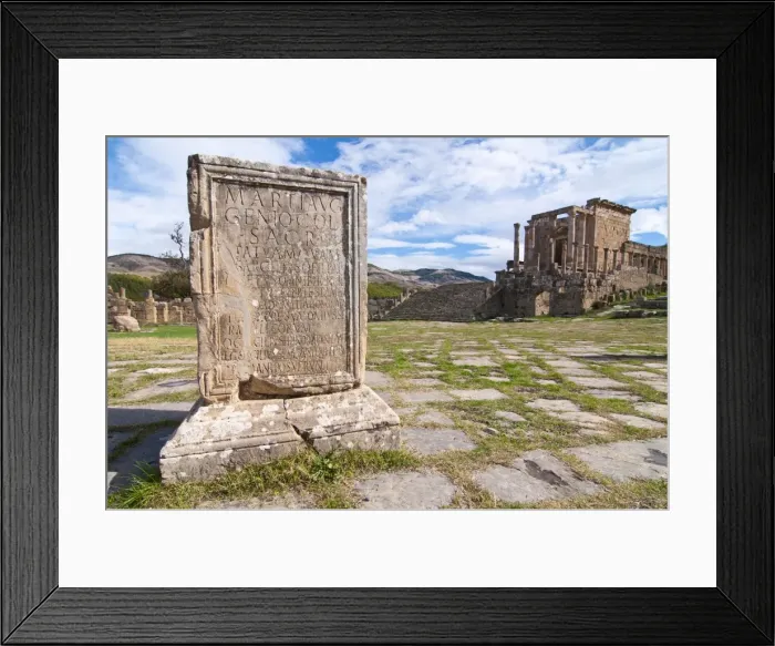 Framed Print : Basilica and Temple des Septimes at the Roman ruins of Djemila, UNESCO World Heritage Site Framed Print : Basilica and Temple des Septimes at the Roman ruins of Djemila, UNESCO World Heritage Site