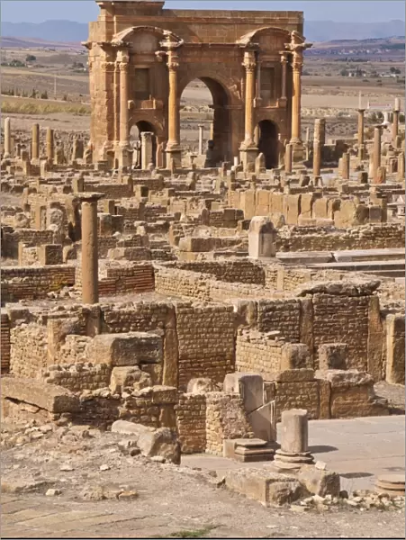 The Arch of Trajan at the Roman ruins, Timgad, UNESCO World Heritage Site