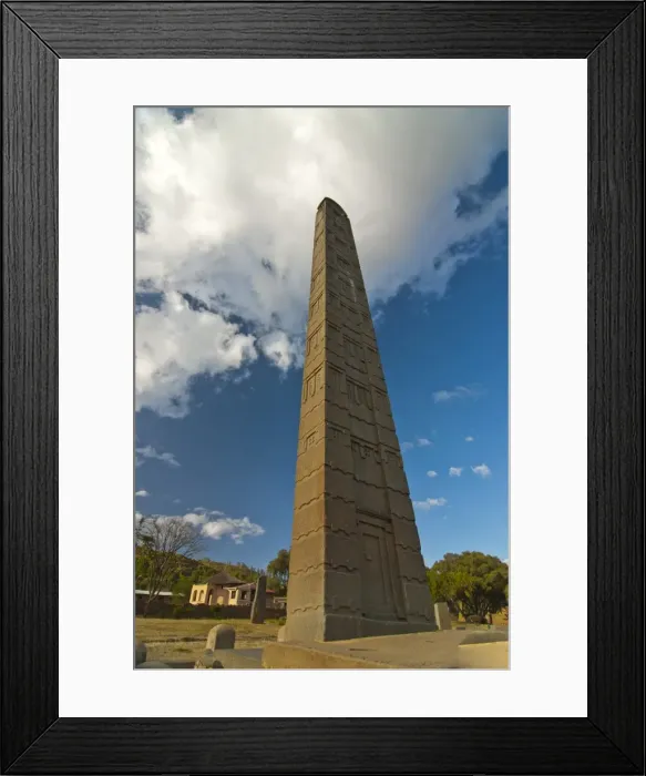 Framed Print : King Ezanas Stele is the central obelisk still standing in the Northern Stelae Park Framed Print : King Ezanas Stele is the central obelisk still standing in the Northern Stelae Park