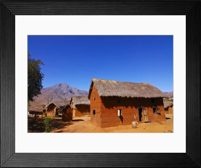Framed Print : Traditional houses in the Andringitra National Park, Madagascar, Africa Framed Print : Traditional houses in the Andringitra National Park, Madagascar, Africa