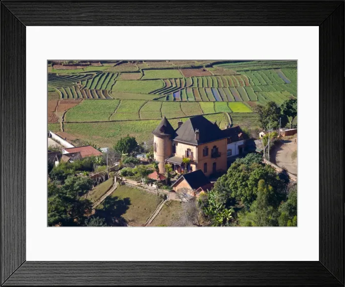 Framed Print : Old colonial house in the rice paddies, Fianarantsoa, Madagascar, Africa Framed Print : Old colonial house in the rice paddies, Fianarantsoa, Madagascar, Africa