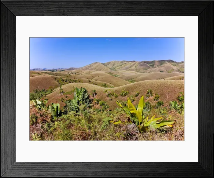 Framed Print : Deforested hills near Manakara, Madagascar, Africa Framed Print : Deforested hills near Manakara, Madagascar, Africa