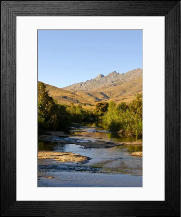 Framed Print : Little river in front of the granite rocks in the Andringitra National Park Framed Print : Little river in front of the granite rocks in the Andringitra National Park