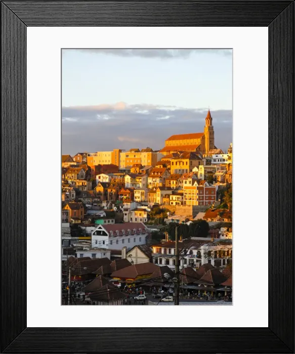 Framed Print : View over capital city at sunset, Antanarivo, Madagascar, Africa Framed Print : View over capital city at sunset, Antanarivo, Madagascar, Africa