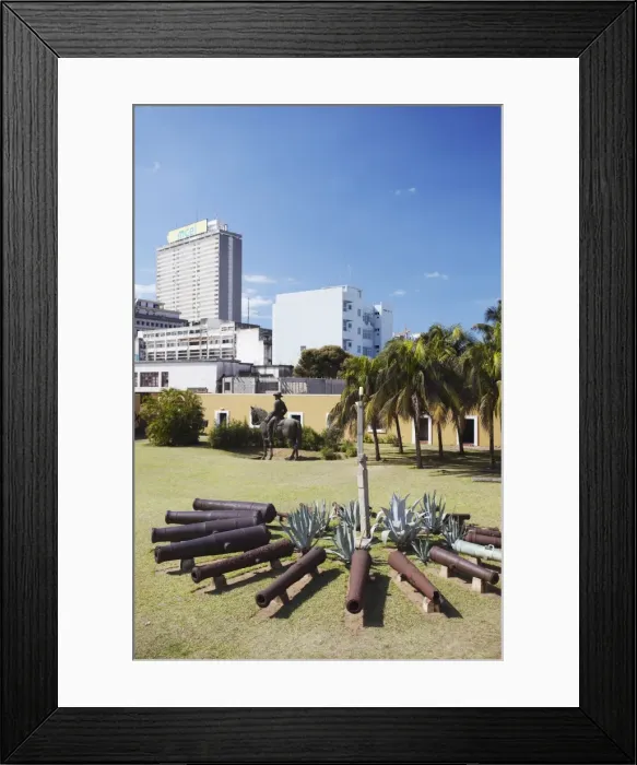 Framed Print : Maputo Fort with downtown skyscrapers in background, Maputo, Mozambique, Africa Framed Print : Maputo Fort with downtown skyscrapers in background, Maputo, Mozambique, Africa