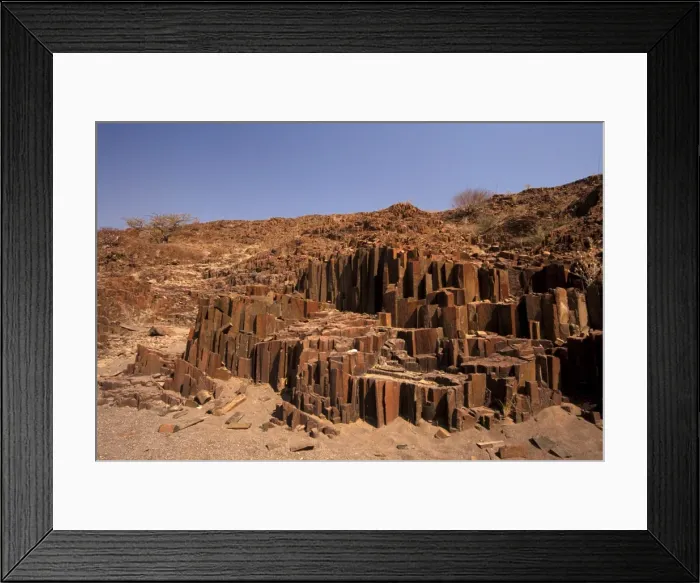 Framed Print : The Organ Pipes, dark brown intrusive dolerite, near the Burnt Mountain Framed Print : The Organ Pipes, dark brown intrusive dolerite, near the Burnt Mountain