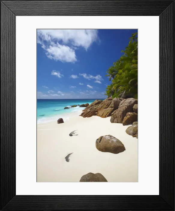 Framed Print : Deserted beach, La Digue, Seychelles, Indian Ocean, Africa Framed Print : Deserted beach, La Digue, Seychelles, Indian Ocean, Africa