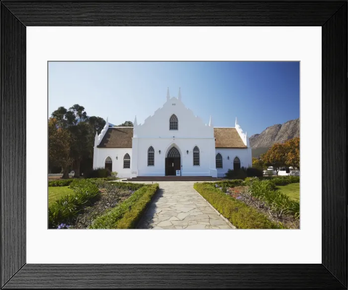 Framed Print : N. G. Church, Franschhoek, Western Cape, South Africa, Africa Framed Print : N. G. Church, Franschhoek, Western Cape, South Africa, Africa