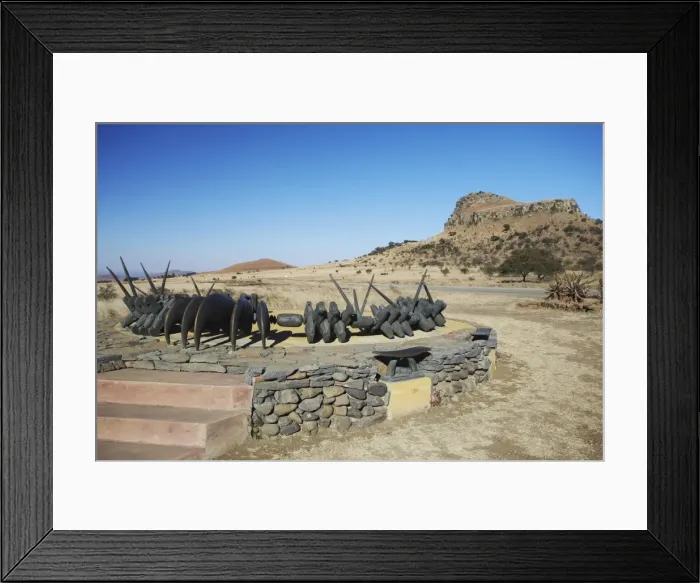 Framed Print : Zulu memorial at Isandlwana, Thukela, KwaZulu-Natal, South Africa, Africa Framed Print : Zulu memorial at Isandlwana, Thukela, KwaZulu-Natal, South Africa, Africa