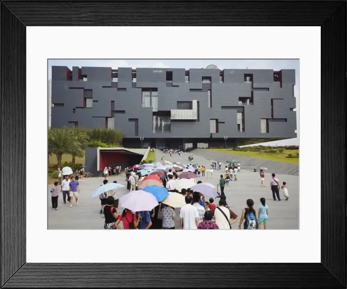Framed Print : People queueing outside Guangdong Province Museum, Zhujiang New Town area Framed Print : People queueing outside Guangdong Province Museum, Zhujiang New Town area