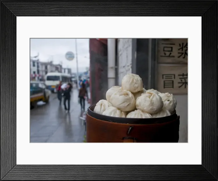 Framed Print : Dumplings for sale in a restaurant in Lhasa, Tibet, China, Asia Framed Print : Dumplings for sale in a restaurant in Lhasa, Tibet, China, Asia
