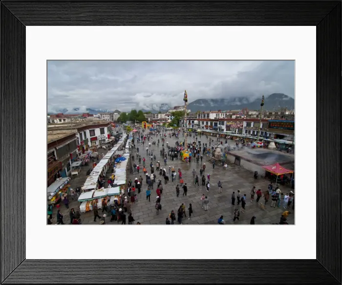 Framed Print : View over the Barkhor, a public square located around Jokhang Temple in Lhasa Framed Print : View over the Barkhor, a public square located around Jokhang Temple in Lhasa