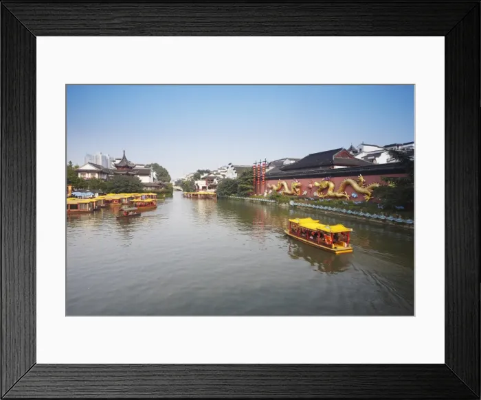 Framed Print : Tourists boats on canal, Fuzi Miao area, Nanjing, Jiangsu, China, Asia Framed Print : Tourists boats on canal, Fuzi Miao area, Nanjing, Jiangsu, China, Asia