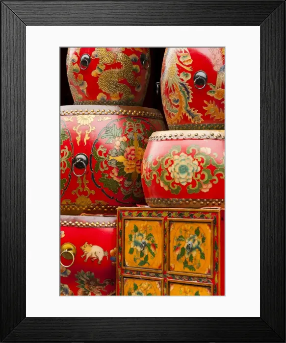 Framed Print : Furniture shop, Panjiayuan flea market, Chaoyang District, Beijing, China, Asia