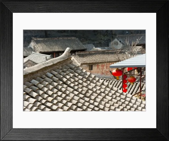Framed Print : Roofs, traditional village of Cuandixia, Greater Beijing, China, Asia Framed Print : Roofs, traditional village of Cuandixia, Greater Beijing, China, Asia