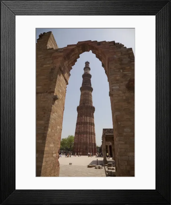 Framed Print : Qutb Minar through arch, Qutb Complex, UNESCO World Heritage Site, Delhi, India, Asia Framed Print : Qutb Minar through arch, Qutb Complex, UNESCO World Heritage Site, Delhi, India, Asia
