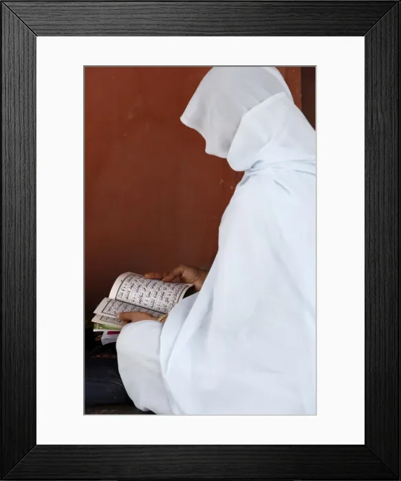 Framed Print : Woman reading at Jamma Masjid (Delhi Great Mosque), Delhi, India, Asia Framed Print : Woman reading at Jamma Masjid (Delhi Great Mosque), Delhi, India, Asia