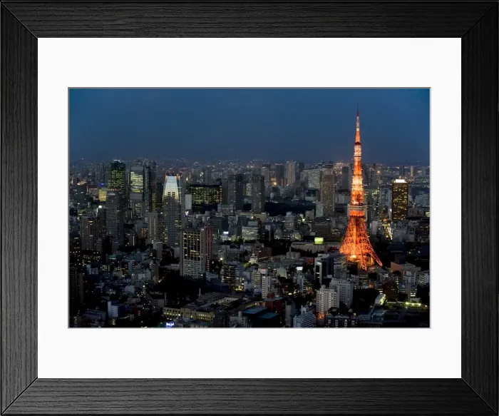 Framed Print : Aerial view of metropolitan Tokyo and Tokyo Tower from atop the Mori Tower at Roppongi Hills Framed Print : Aerial view of metropolitan Tokyo and Tokyo Tower from atop the Mori Tower at Roppongi Hills