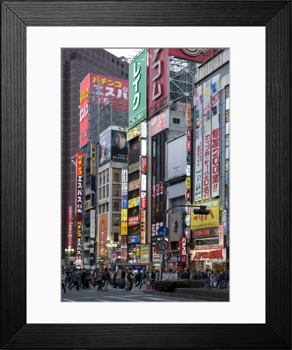 Framed Print : Neon signs light up the Kabukicho entertainment district in Shinjuku, Tokyo, Japan, Asia Framed Print : Neon signs light up the Kabukicho entertainment district in Shinjuku, Tokyo, Japan, Asia