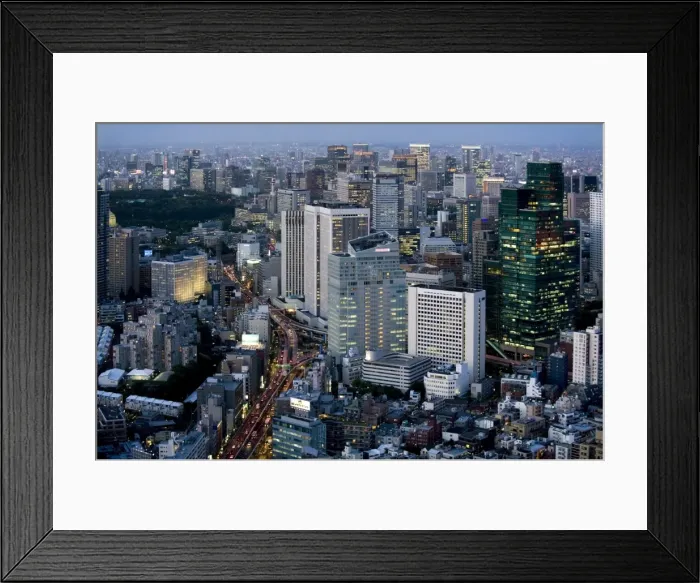 Framed Print : Aerial view of metropolitan Tokyo at dusk from atop the Mori Tower at Roppongi Hills Framed Print : Aerial view of metropolitan Tokyo at dusk from atop the Mori Tower at Roppongi Hills