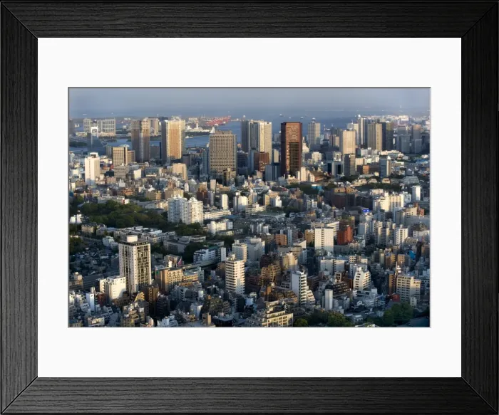 Framed Print : Aerial view of metropolitan Tokyo from atop the Mori Tower at Roppongi Hills Framed Print : Aerial view of metropolitan Tokyo from atop the Mori Tower at Roppongi Hills