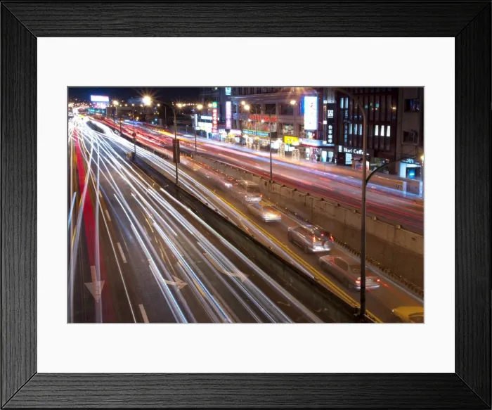 Framed Print : Street at night, Taipei, Taiwan, Asia Framed Print : Street at night, Taipei, Taiwan, Asia