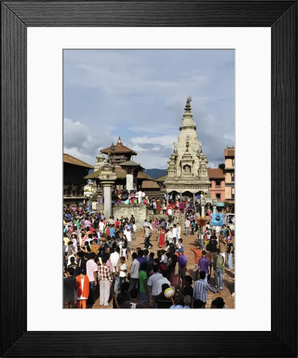 Framed Print : Sa-Paru Gaijatra Festival, Durbar Square, Bhaktapur, UNESCO World Heritage Site