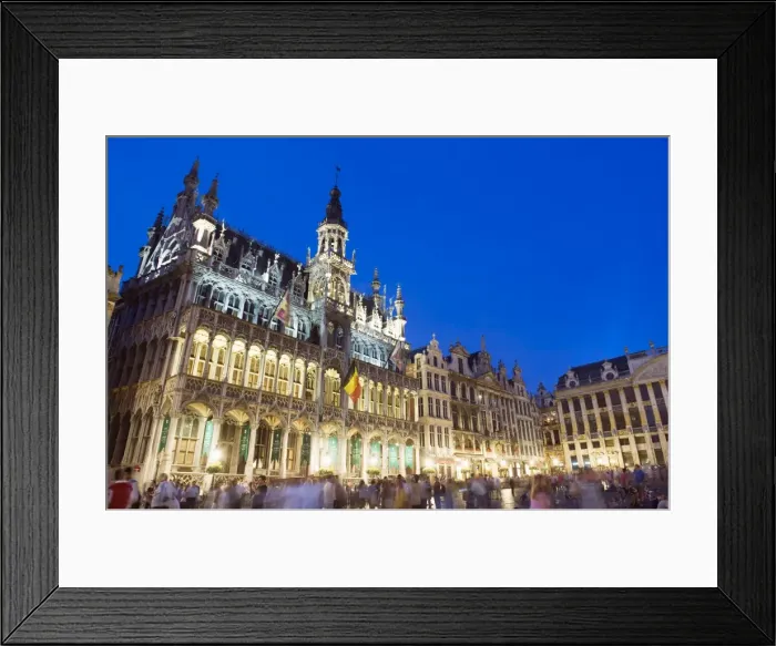 Framed Print : Hotel de Ville (Town Hall) in the Grand Place illuminated at night, UNESCO World Heritage Site Framed Print : Hotel de Ville (Town Hall) in the Grand Place illuminated at night, UNESCO World Heritage Site