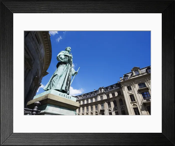 Framed Print : Statue of Ansgar outside Frederikskirken (Marmorkirken), Copenhagen, Denmark Framed Print : Statue of Ansgar outside Frederikskirken (Marmorkirken), Copenhagen, Denmark