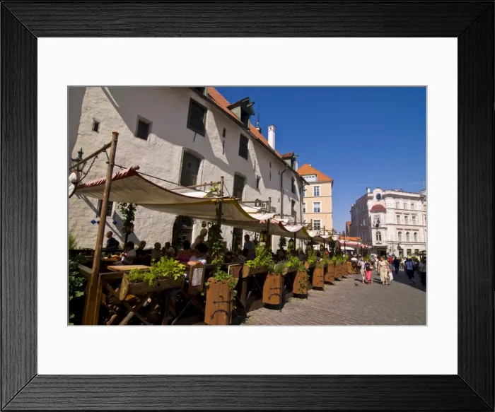 Framed Print : Street cafe in the Old Town of Tallinn, Estonia, Baltic States, Europe Framed Print : Street cafe in the Old Town of Tallinn, Estonia, Baltic States, Europe