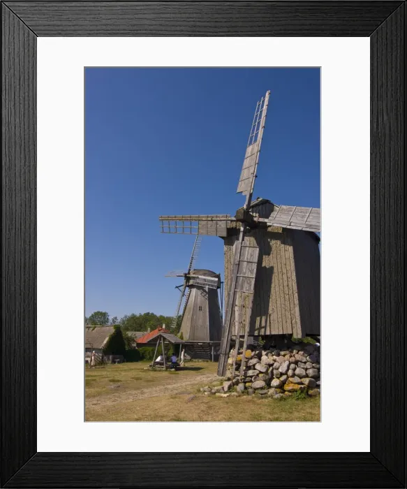 Framed Print : Wooden windmill in Ninase Puhkekula, Saaremaa Island, Estonia, Baltic States, Europe Framed Print : Wooden windmill in Ninase Puhkekula, Saaremaa Island, Estonia, Baltic States, Europe