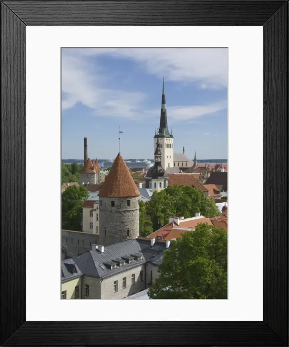 Framed Print : Rooftop view with Church of the Holy Ghost, Tallin, Estonia, Europe Framed Print : Rooftop view with Church of the Holy Ghost, Tallin, Estonia, Europe