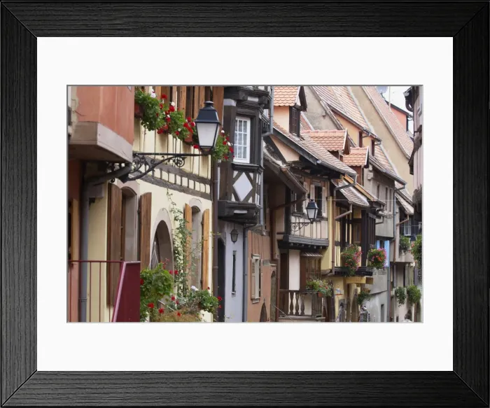 Framed Print : Street in the heritage village of Eguisheim, Alsatian Wine Road, Haut Rhin Framed Print : Street in the heritage village of Eguisheim, Alsatian Wine Road, Haut Rhin