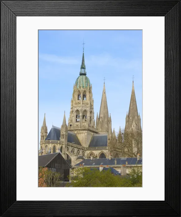 Framed Print : Exterior of Notre Dame Cathedral, dating from the 12th century, Bayeux Framed Print : Exterior of Notre Dame Cathedral, dating from the 12th century, Bayeux