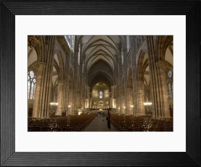 Framed Print : Nave of Notre-Dame gothic cathedral built in red sandstone, UNESCO World Heritage Site Framed Print : Nave of Notre-Dame gothic cathedral built in red sandstone, UNESCO World Heritage Site